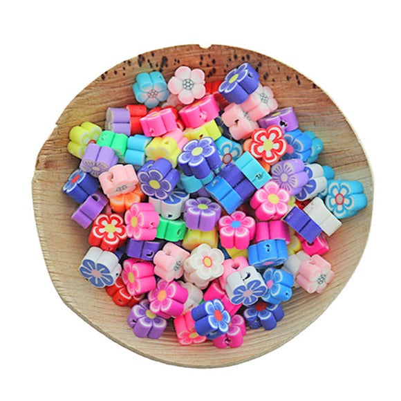 Assorted Daisy Polymer Clay Beads 8mm x 3mm - 20 Beads - BD2598