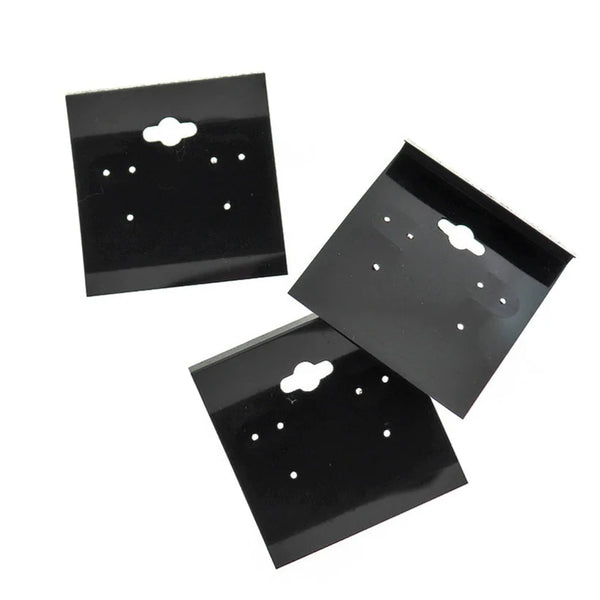 BULK 100 Black Plastic Earring Display Cards - TL257