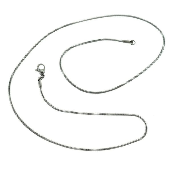 Stainless Steel Snake Chain Necklaces 20" - 1mm - 5 Necklaces - N649