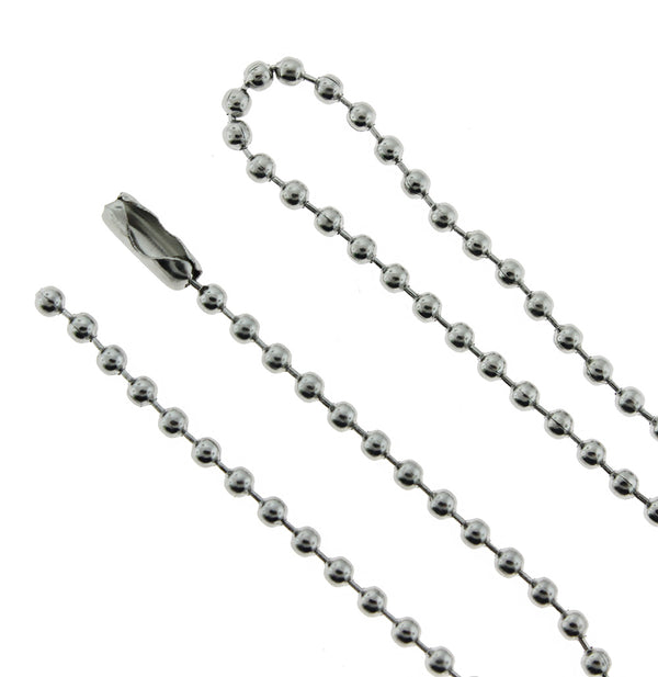 Stainless Steel Ball Chain Necklaces 28" - 2.5mm - 5 Necklaces - N574