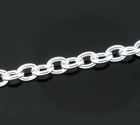 Bulk Silver Tone Cable Chain 32ft - 2.5mm - FD019