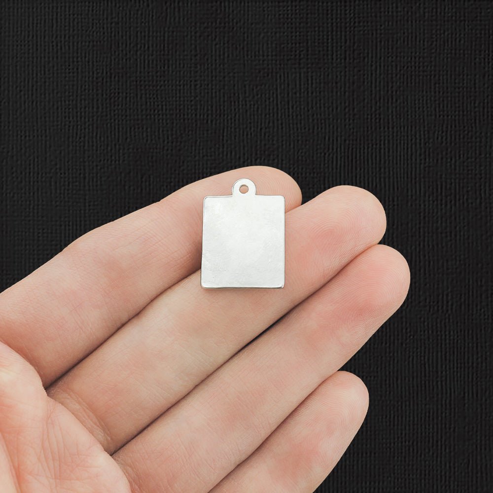 2 breloques en émail argenté drapeau américain - E1099