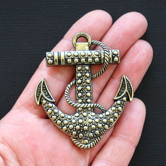 2 Anchor Antique Bronze Tone Charms - BC645
