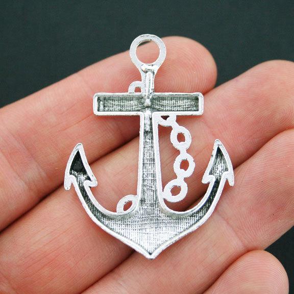 2 Anchor Antique Silver Tone Charms - SC4904
