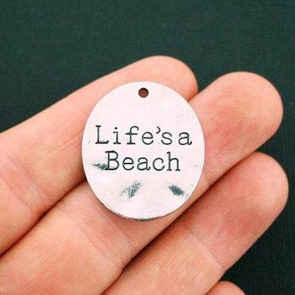 2 Beach Antique Silver Tone Charms - SC5459