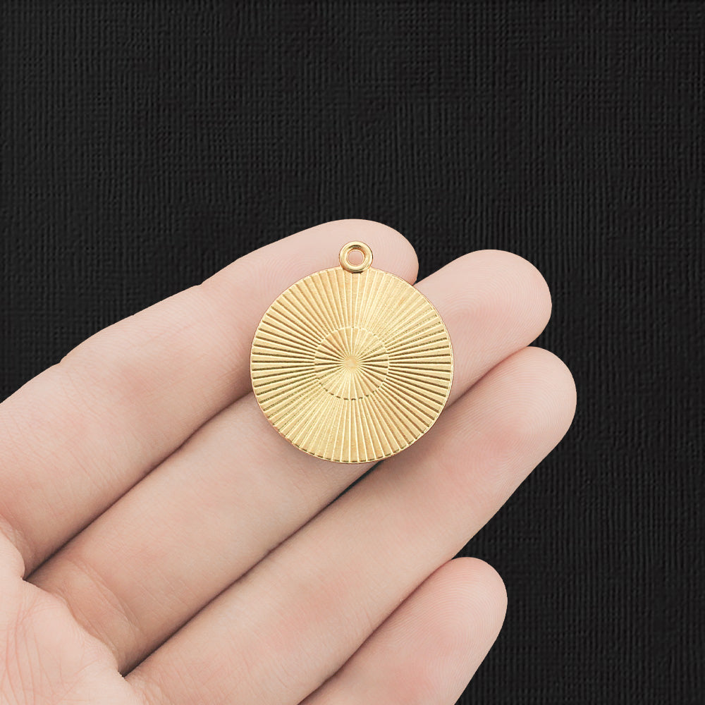 2 breloques en émail doré Blue Mountain - E1213