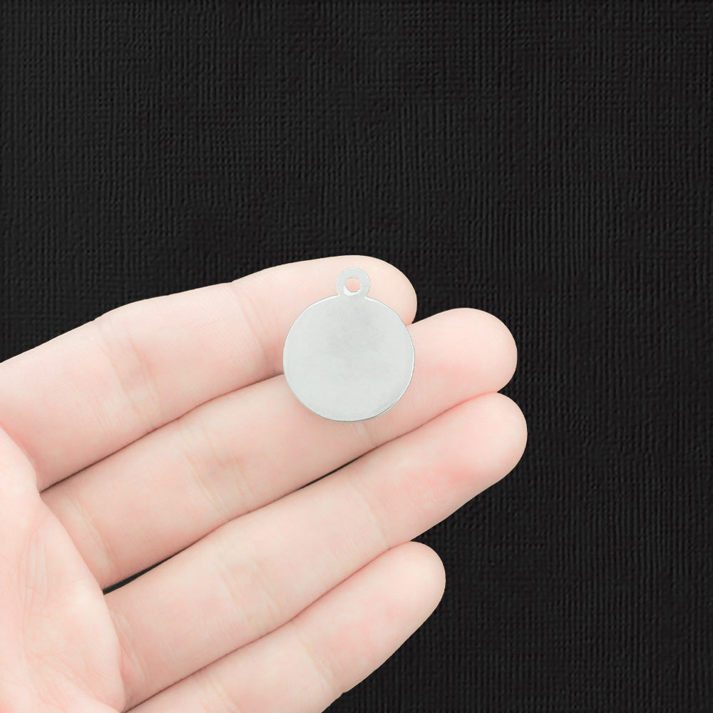 2 breloques en émail argenté imprimé patte bleue - E1403