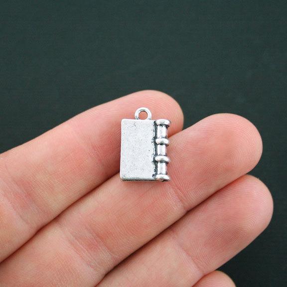 2 Book Antique Silver Tone Charms 3D - SC1044