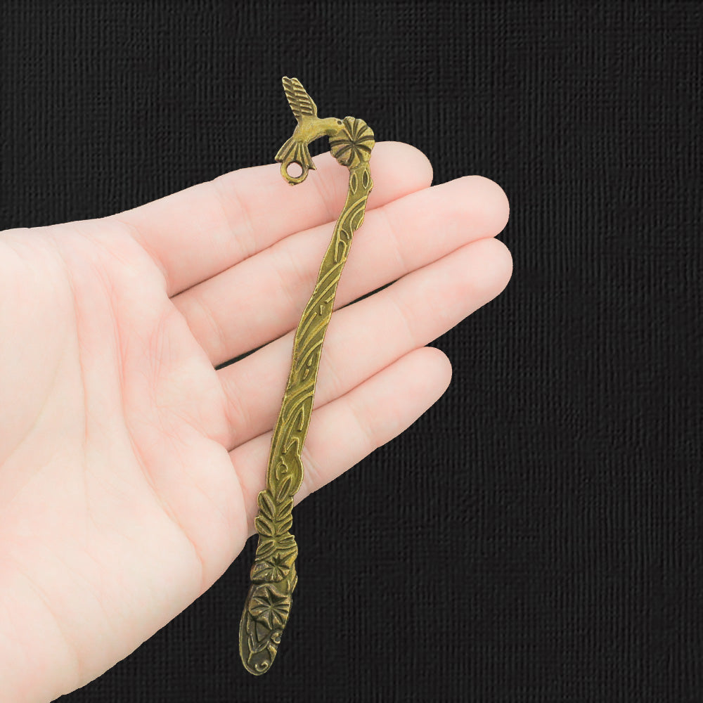 2 Marque-pages Bronze Antique Tone Charms 2 Faces 125mm - BC425