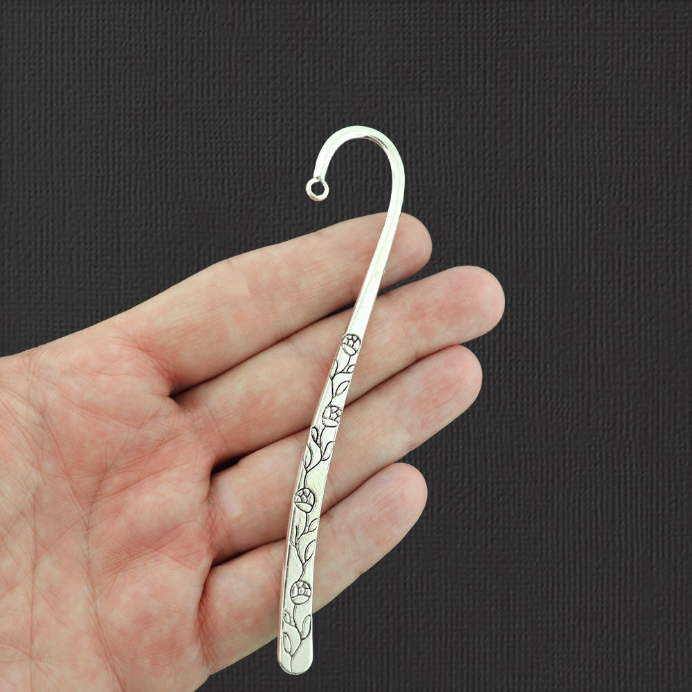 2 Bookmarks Antique Silver Tone Charms 2 Sided 122mm - SC6686