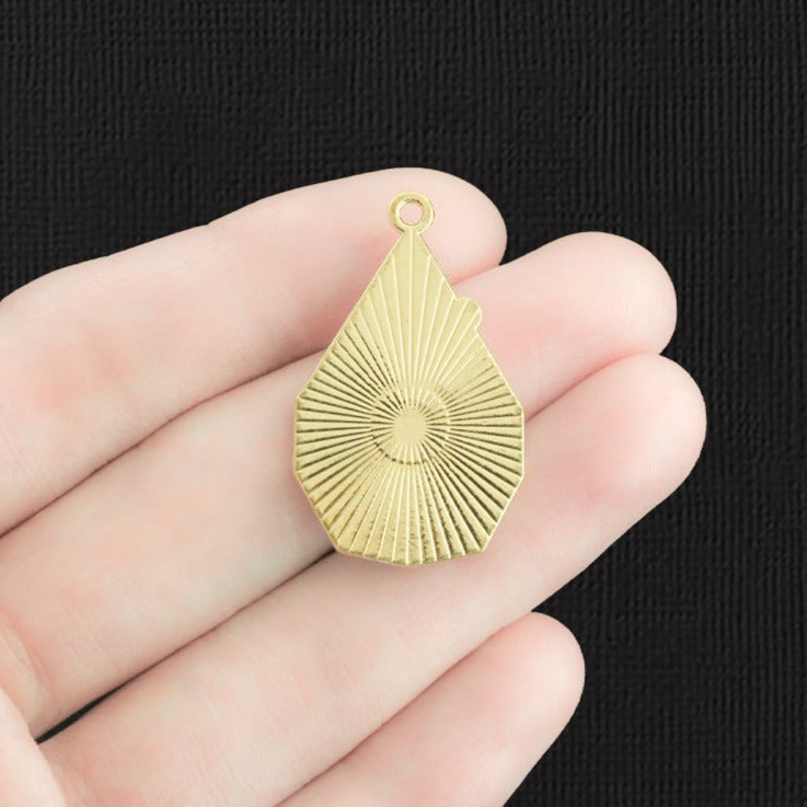 2 Cactus Gold Tone Enamel Charms - E1316