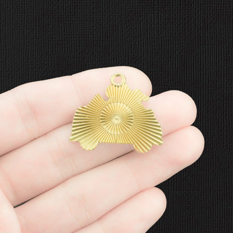 2 charms Camper Van en émail doré - E1430