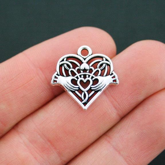 2 charmes de ton argent antique coeur celtique - SC5216