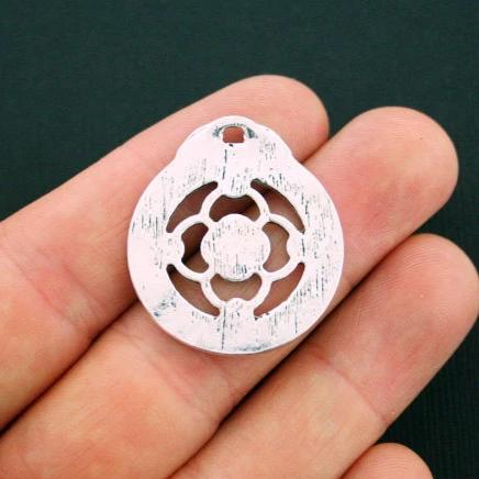 2 Celtic Knot Antique Silver Tone Charms - SC5624