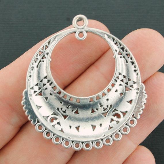2 Chandelier Connector Antique Silver Tone Charms - SC6228