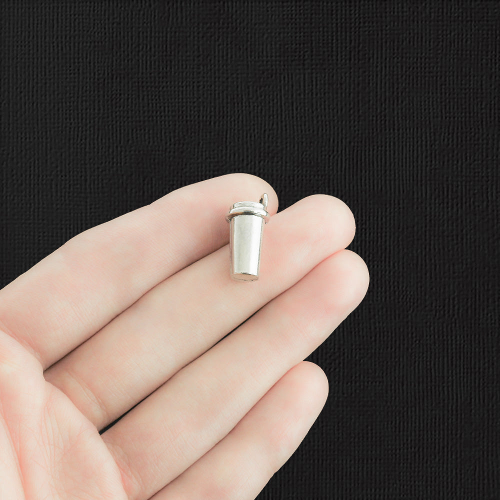 2 breloques ton argent antique café 3D - SC2156