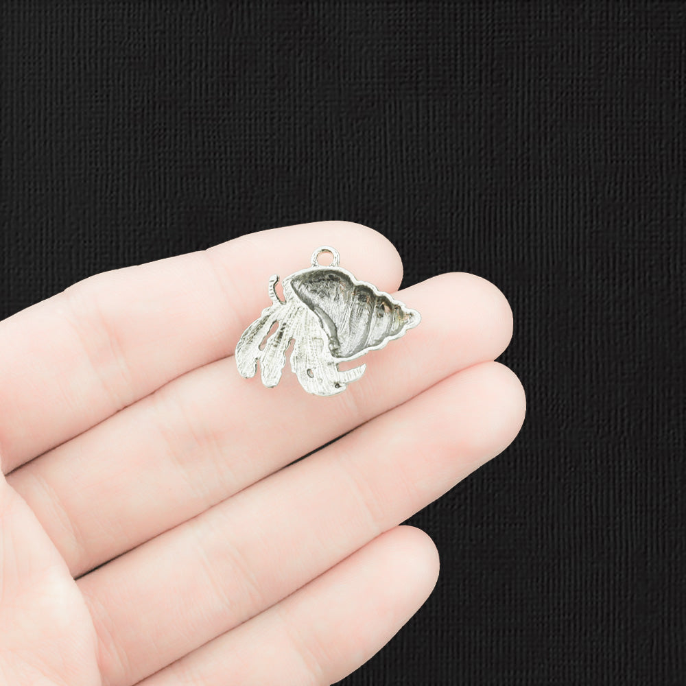 2 Crab Antique Silver Tone Charms - SC2916