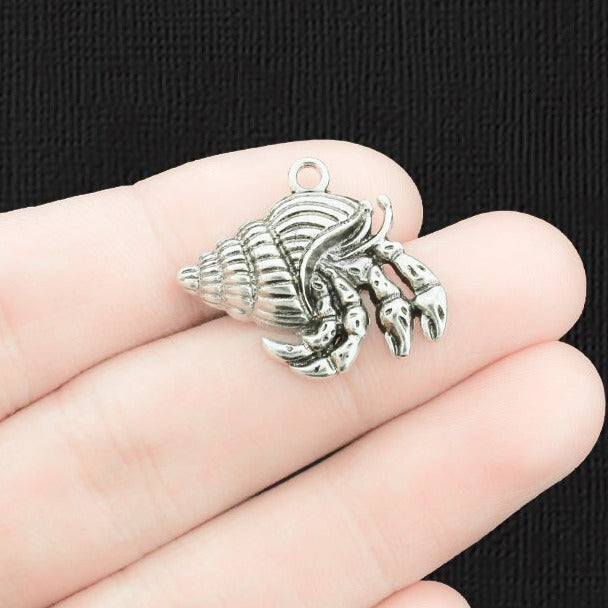 2 Crab Antique Silver Tone Charms - SC2916