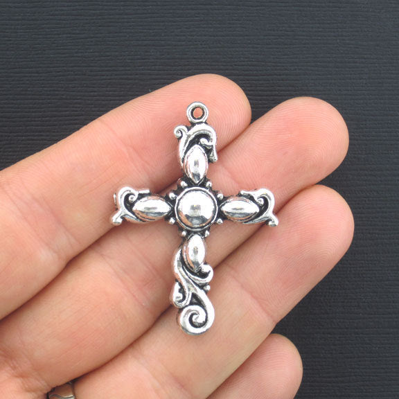 2 breloques de ton argent antique croix - SC3404