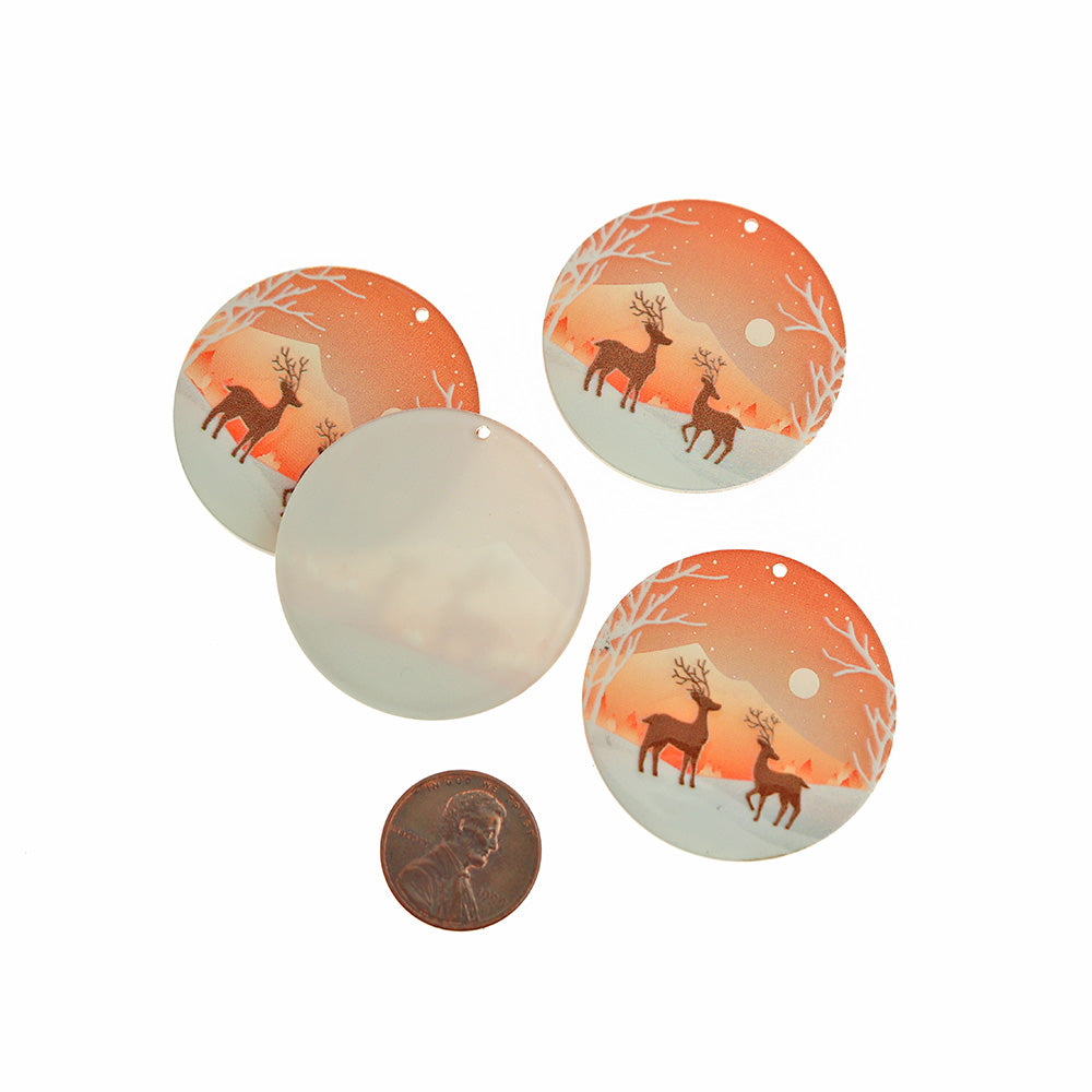 2 Deer Acrylic Charms - K593