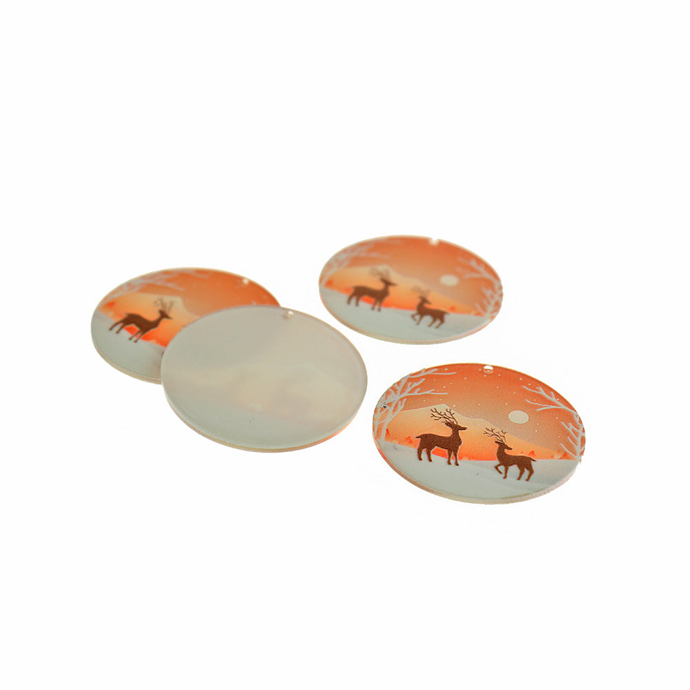 2 Deer Acrylic Charms - K593
