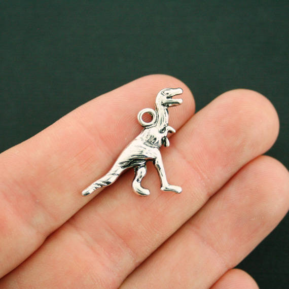 2 breloques de ton argent antique de dinosaure - SC7303