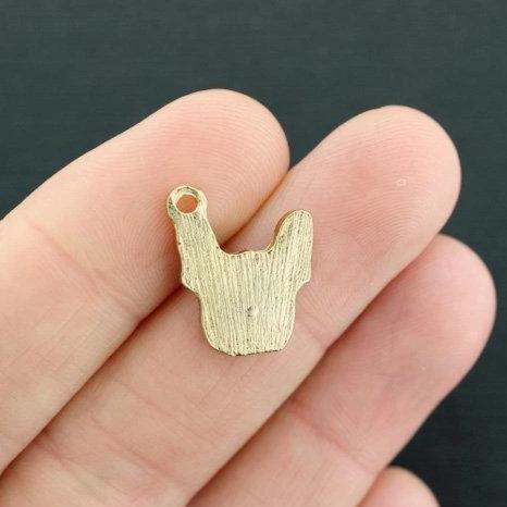 2 breloques chien en émail doré - E063