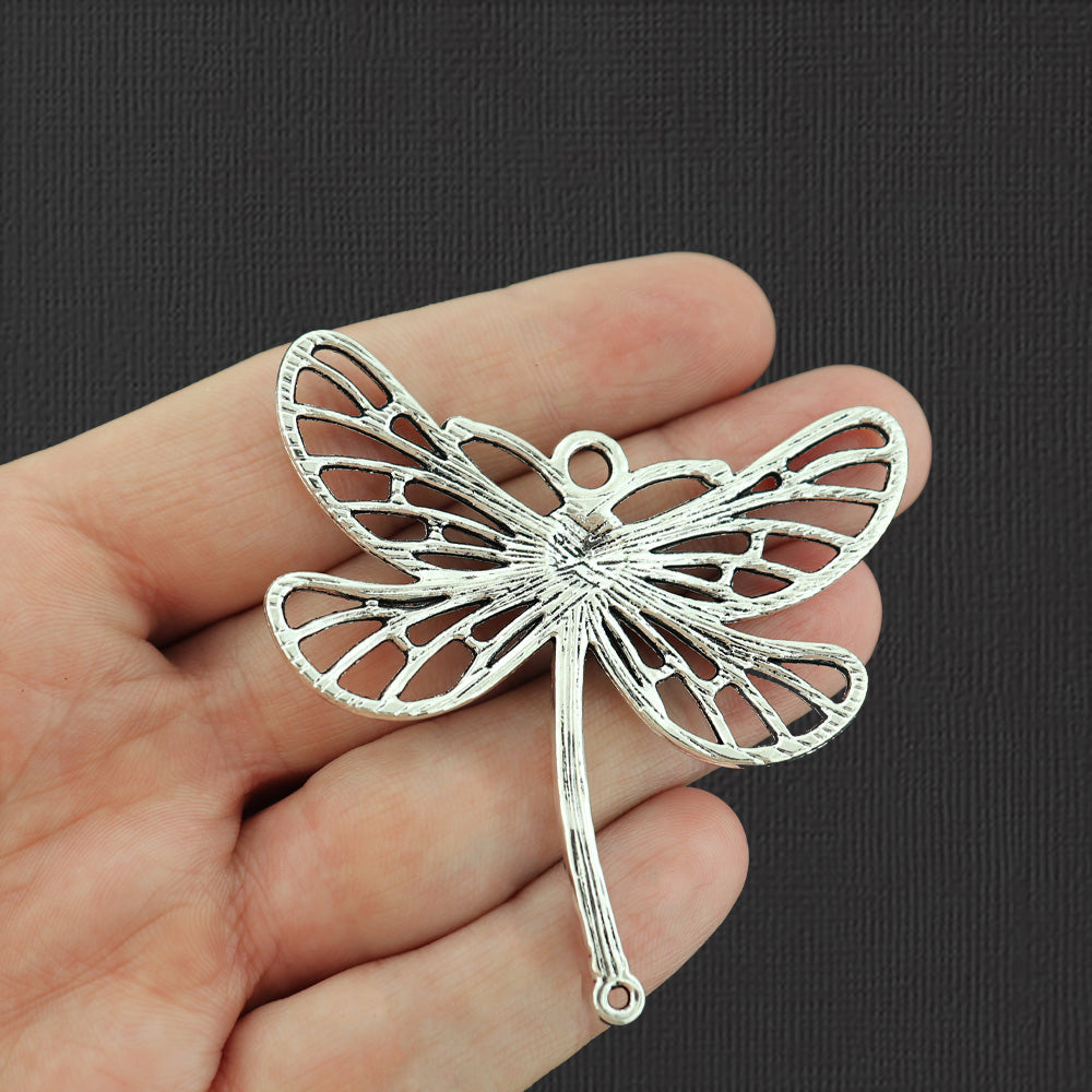 2 breloques de ton argent antique libellule - SC3612