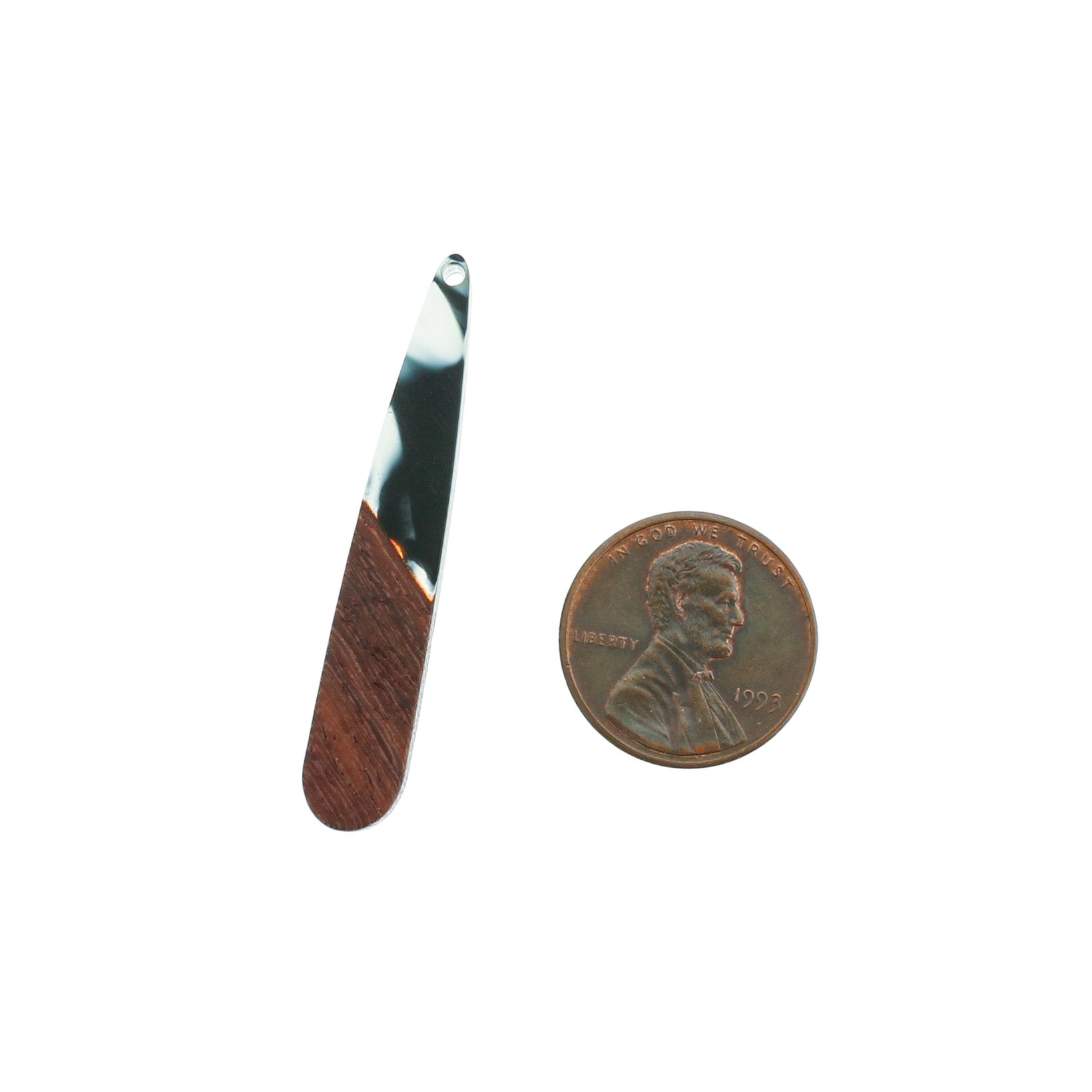 2 Drop Charms - Wood and Resin - Choose Your Color - 44mm