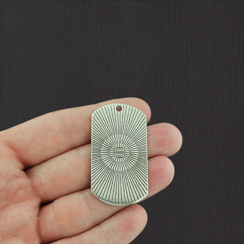 2 Father Pendant Antique Silver Tone Charms - SC5613