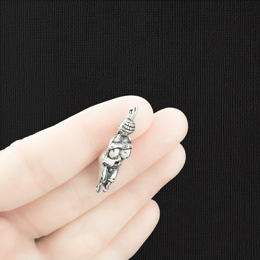 2 Fertility Goddess Antique Silver Tone Charms 3D - SC1408