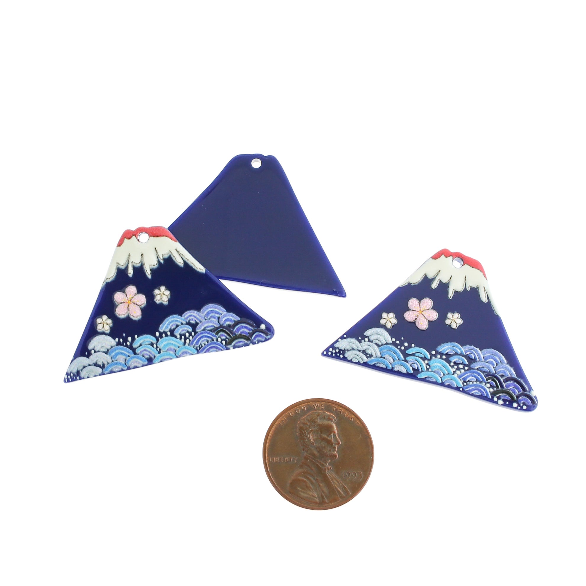 2 Floral Volcano Acrylic Charms - K113