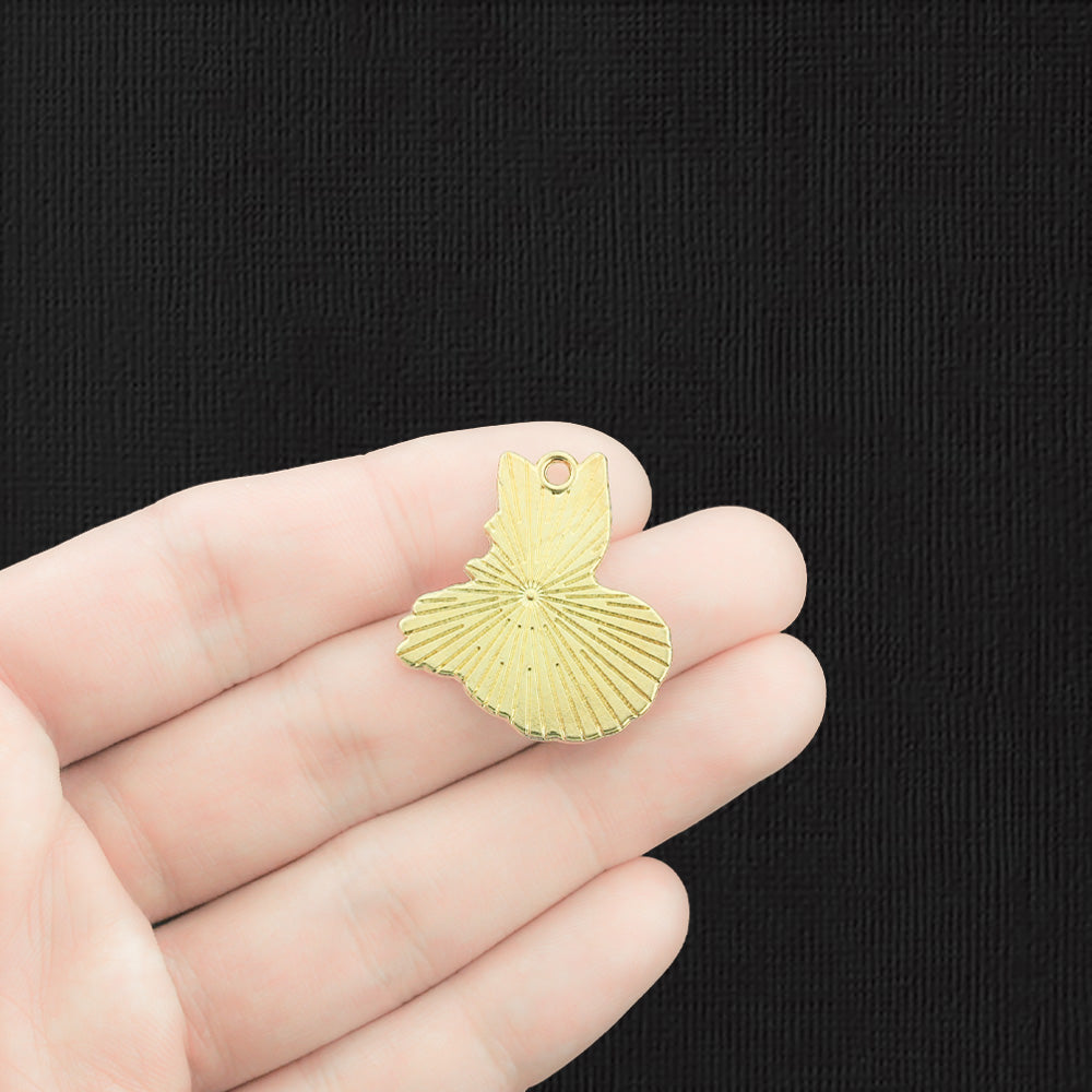 2 breloques en émail doré renard - E229