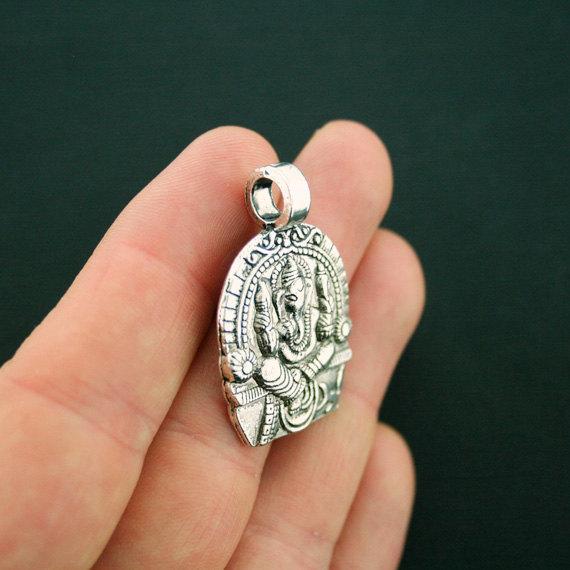 2 breloques argentées antiques Ganesha - SC6245