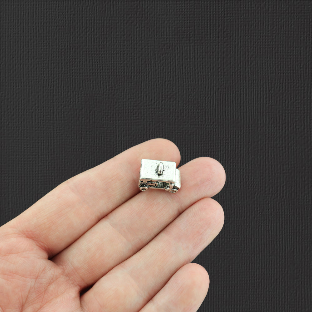 2 Golf Cart Antique Silver Tone Charms 3D - SC2248