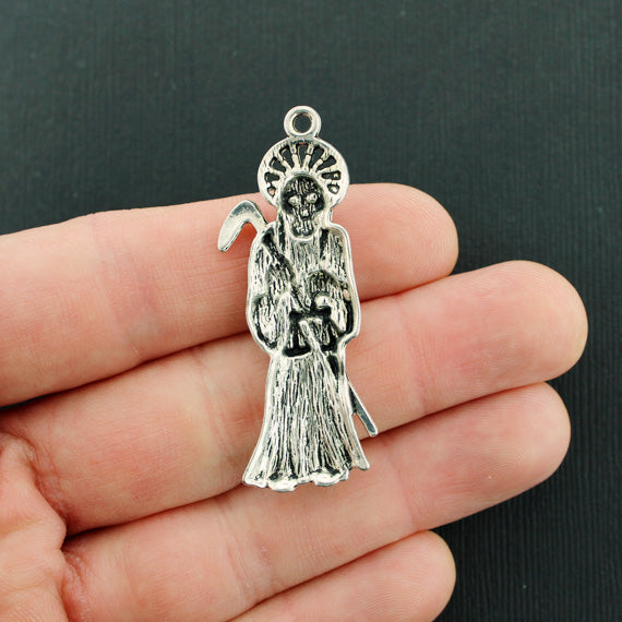 2 Grim Reaper Antique Silver Tone Charms - SC4021