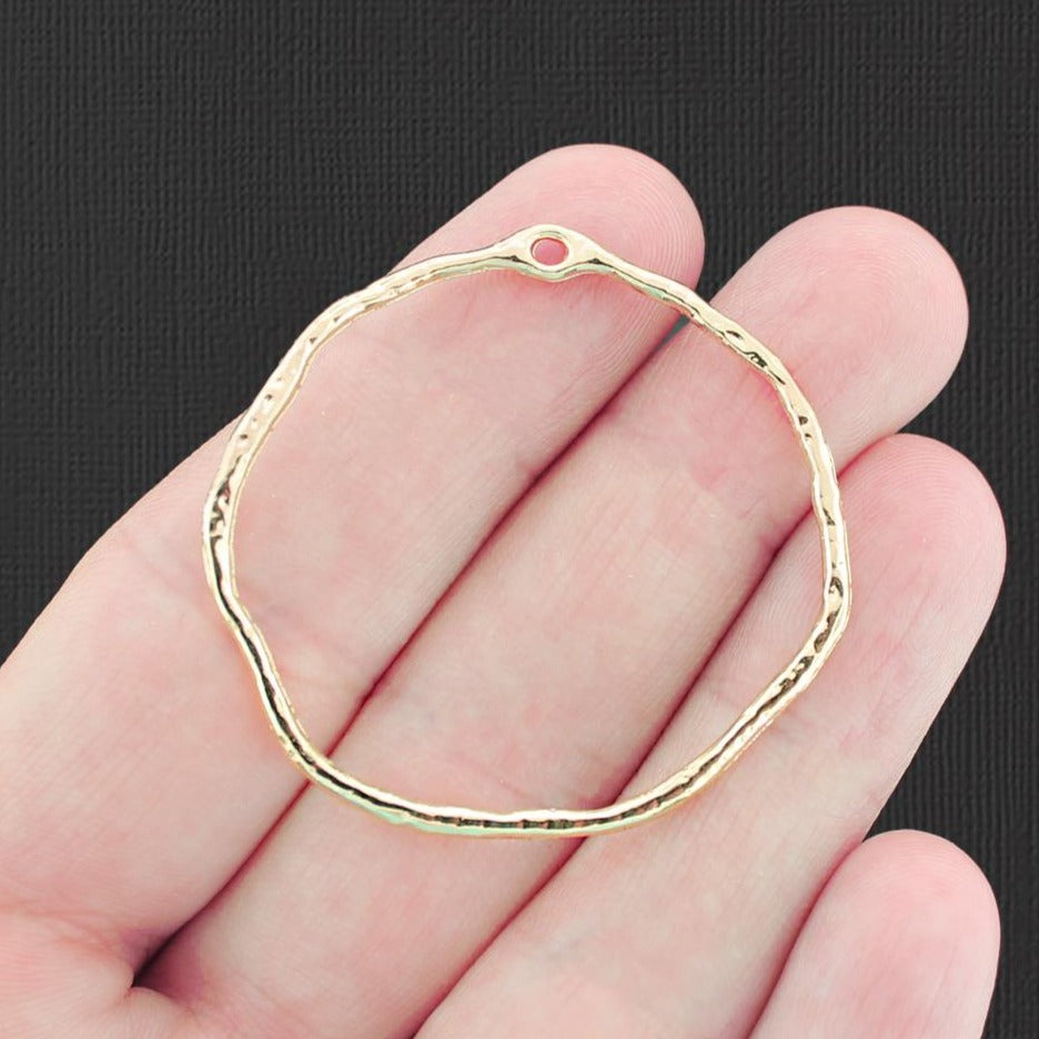 2 breloques ton or cercle martelé 2 faces - GC1395