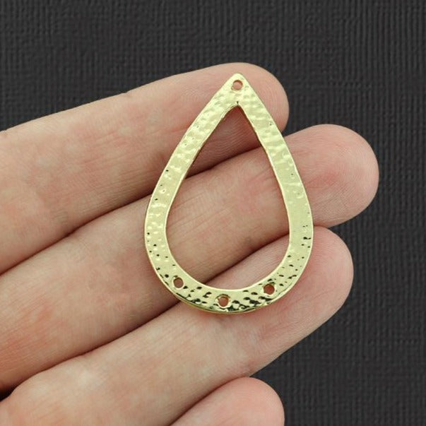 2 connecteurs de lustre en forme de larme martelés - GC729