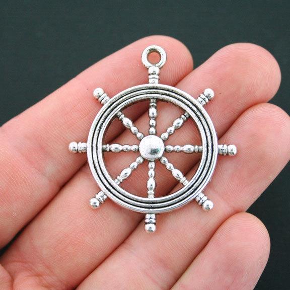 2 breloques de ton argent antique Helm - SC1494