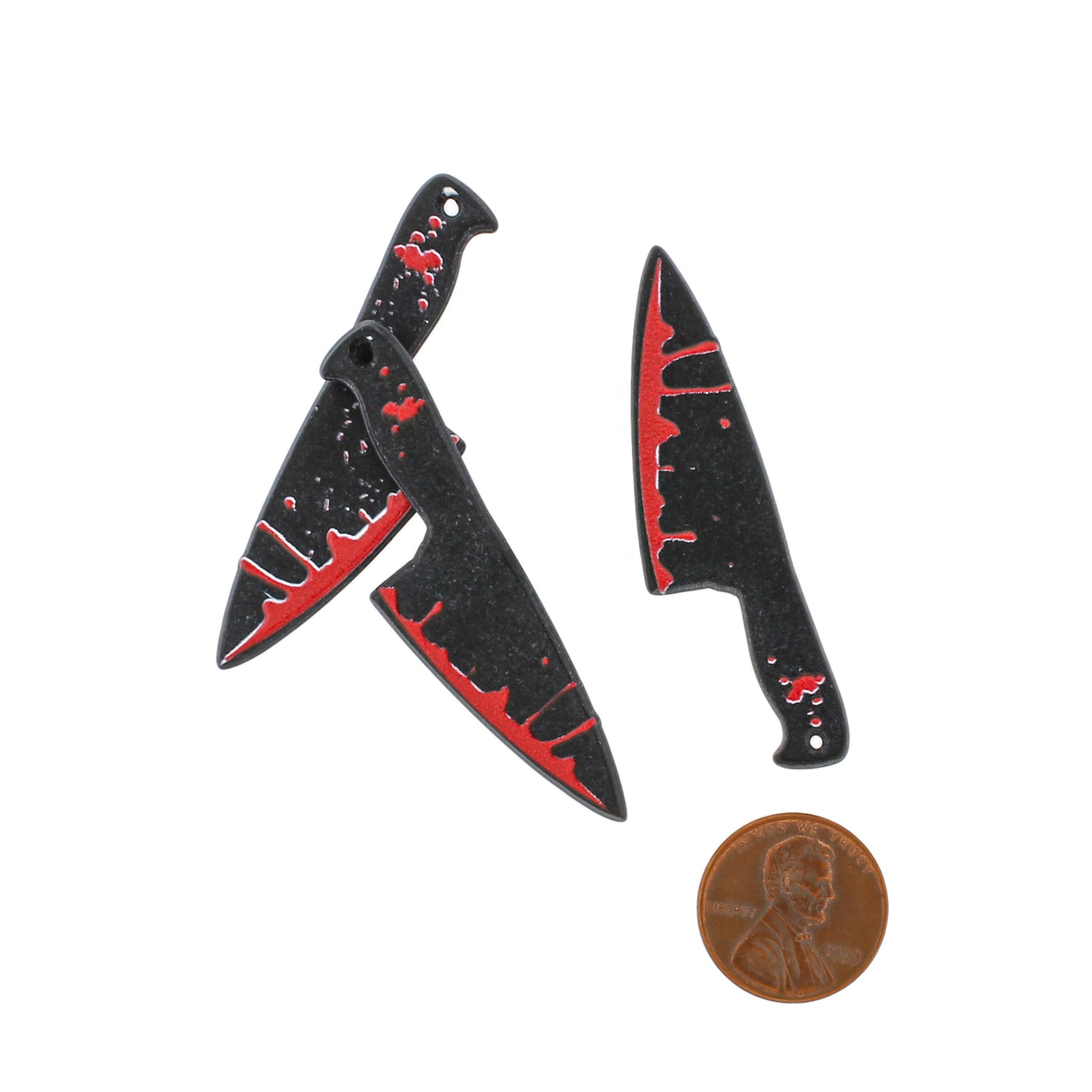 2 Horror Bloody Knife Resin Charms 2 Sided - K628