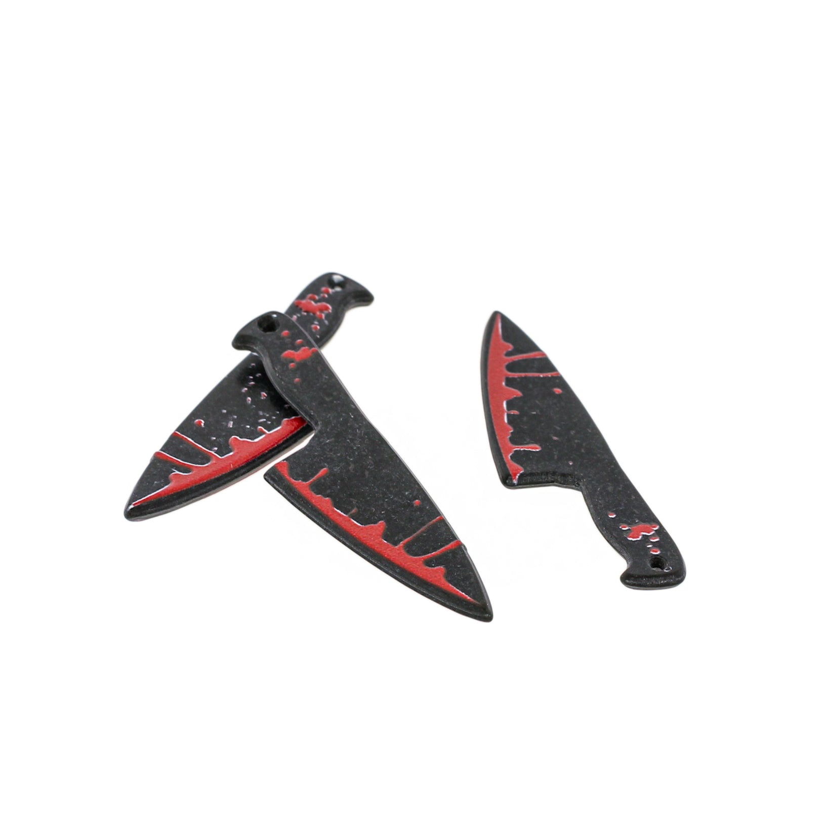 2 Horror Bloody Knife Resin Charms 2 Sided - K628