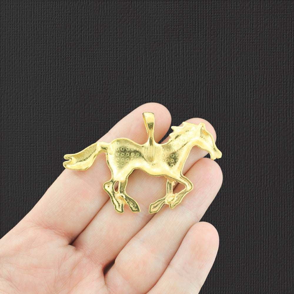 2 Horse Gold Tone Charms - GC1455