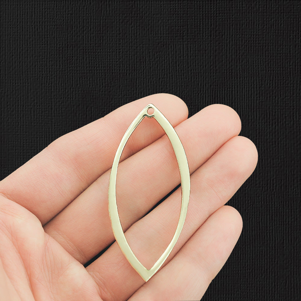 2 breloques marquise dorées avec perle d'imitation - GC958