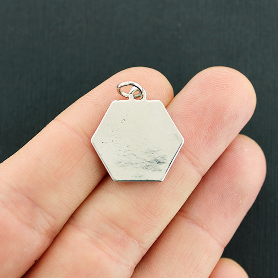 2 Medical Symbol Silver Tone Enamel Charms - E723