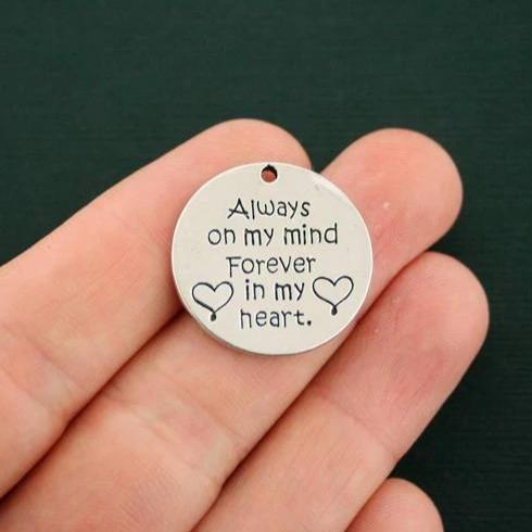 2 Memorial Antique Silver Tone Charms - SC7121