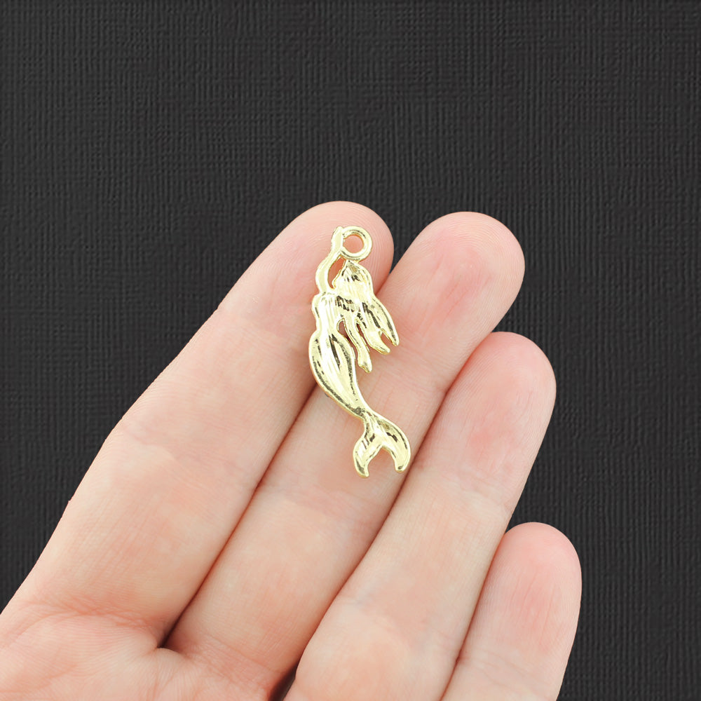 2 breloques sirène dorées avec strass incrustés - GC1429