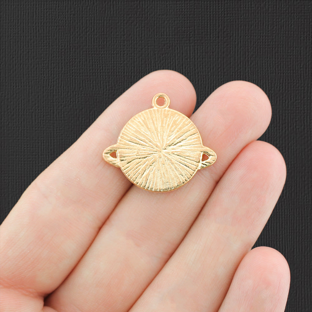 2 Mountain Gold Tone Enamel Charms - E761