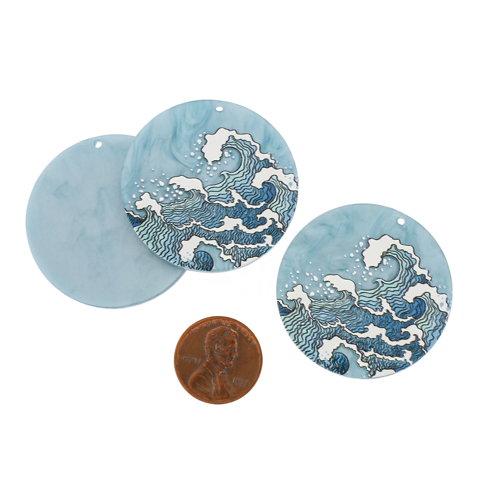 2 breloques en acrylique Ocean Wave - K108