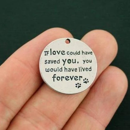 2 Pet Memorial Antique Silver Tone Charms - SC7133