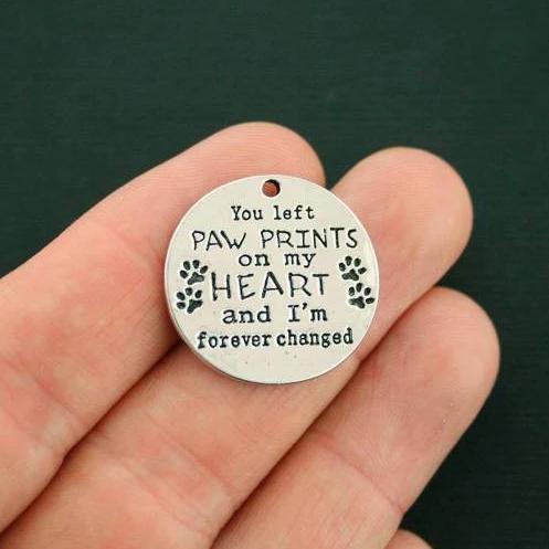 2 Pet Memorial Antique Silver Tone Charms - SC7136